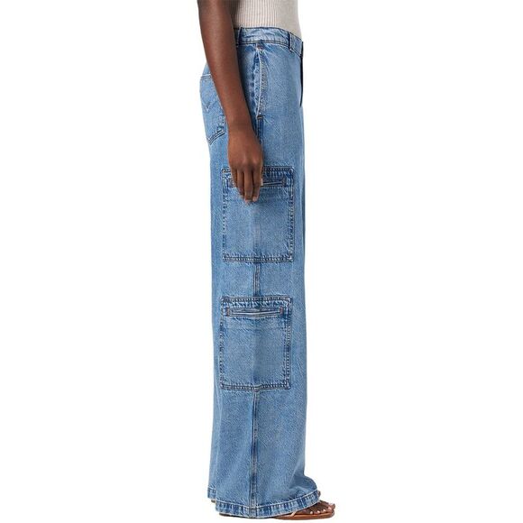 Hudson Jeans Womens  Cargo Sandlot Wide Leg Jean, Blue - Picture 3 of 4